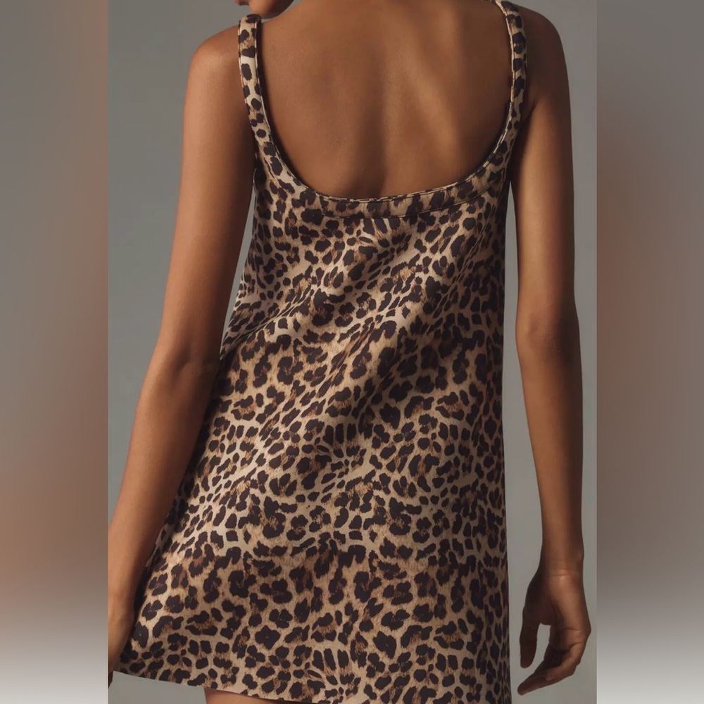 Leopard Print Mini Dress with Sweetheart Neckline - Picture 5 of 7